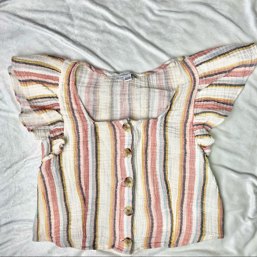 American Eagle Flutter Sleeve Top
